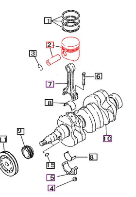 Mahindra Tractor Piston Pin Set MM43677201 Mahindra Direct Parts