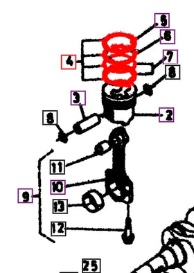 Mahindra Tractor Piston Ring Set E810021052 Mahindra Direct Parts