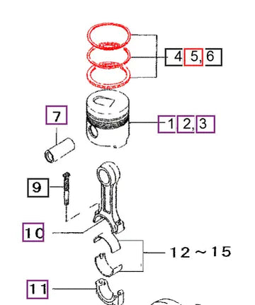 Mahindra Tractor Piston Rings 1 Piston .025 Oversize 31A1700020 Mahindra Direct Parts
