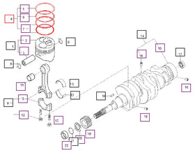Mahindra Tractor Piston Rings - 1 Piston E5760-21051 Mahindra
