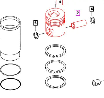 Mahindra Tractor Piston and Pin 005554075R91 Mahindra Direct Parts