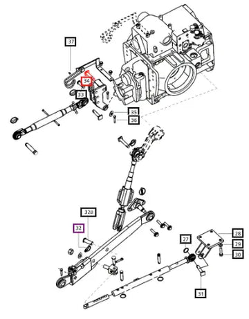 Mahindra Tractor Pivot Pin Link Bolt 007201461D1 Mahindra Direct Parts