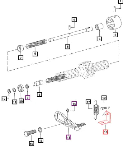 Mahindra Tractor Plate Anchor Differential Lock Lever Return Spring 005553825R2 Mahindra Direct Parts