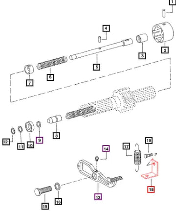 Mahindra Tractor Plate Anchor Differential Lock Lever Return Spring 005553825R2 Mahindra Direct Parts