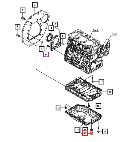 Mahindra Tractor Plug, Drain 12 129054-01640 Mahindra Direct Parts