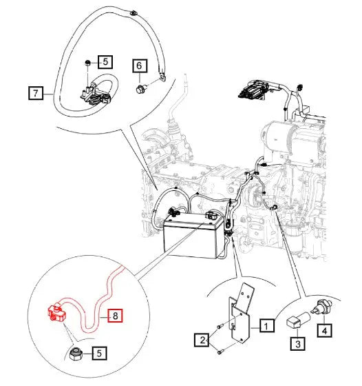 Mahindra Tractor Positive Battery Cable 007704732V91 Mahindra Direct Parts
