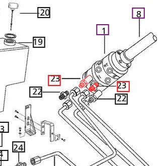 Mahindra Tractor Power Steering Adaptor - HSU P Port (Longer) 007200811C1 Mahindra Direct Parts