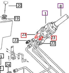 Mahindra Tractor Power Steering Adaptor - HSU P Port (Longer) 007200811C1