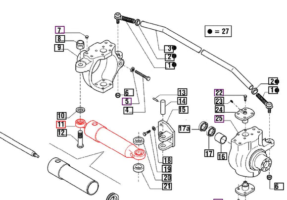 Mahindra Tractor Power Steering Cylinder 006500370C1 Mahindra