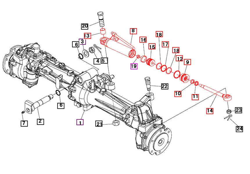 Mahindra Tractor Power Steering Cylinder Assembly 19453171AG0 Mahindra Direct Parts