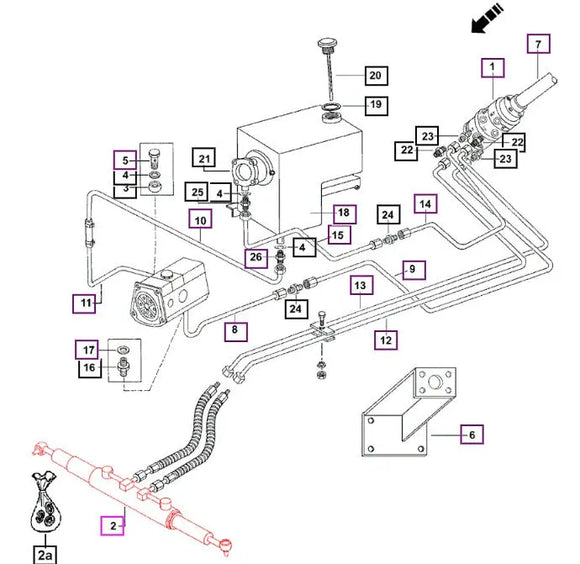 Mahindra Tractor Power Steering Cylinder E008003228B91 Mahindra