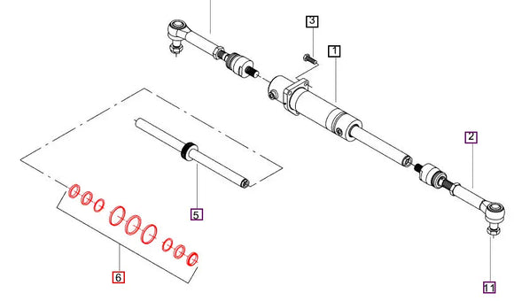 Mahindra Tractor Power Steering Cylinder Seal Kit 008015043C1 Mahindra Direct Parts