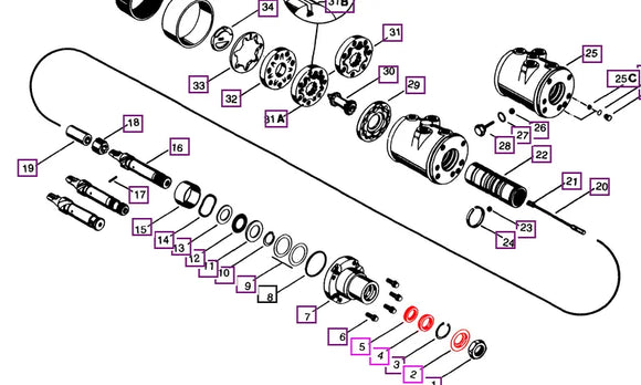 Mahindra Tractor Power Steering Cylinder Seal Kit HG500007 Mahindra Direct Parts