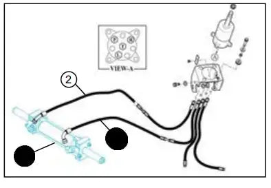 Mahindra Tractor Power Steering Cylinder (With Updated Hoses) 14524070081 Mahindra Direct Parts