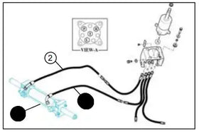 Mahindra Tractor Power Steering Cylinder (With Updated Hoses) 14524070081 Mahindra Direct Parts