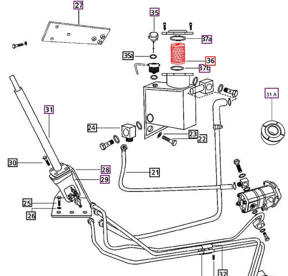 Mahindra Tractor Power Steering Filter 000051460D01 Mahindra