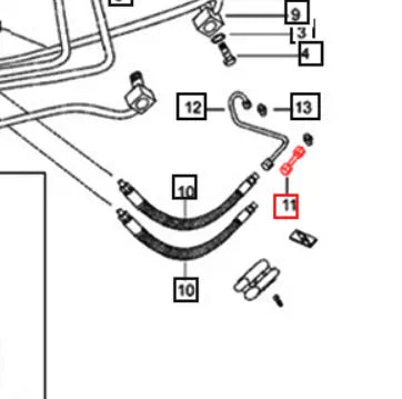 Mahindra Tractor Power Steering Flex Hose E007201743C1 Mahindra Direct Parts