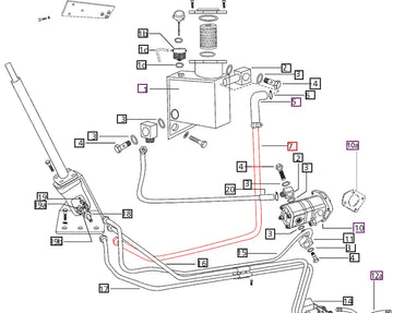 Mahindra Tractor Power Steering HSU To Reservoir Line 007200768C1 Mahindra Direct Parts