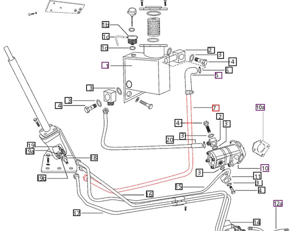 Mahindra Tractor Power Steering HSU To Reservoir Line 007200768C1 Mahindra Direct Parts