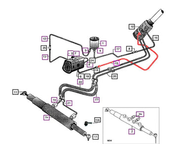 Mahindra Tractor Power Steering Hardline From Short hardline To Steering Valve L1009700011 Mahindra Direct Parts