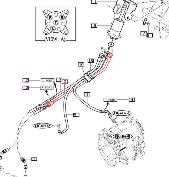 Mahindra Tractor Power Steering Hose 1130 17484072600 Mahindra Direct Parts