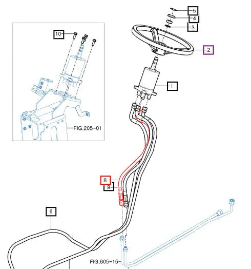 Mahindra Tractor Power Steering Hose 11614073100 Mahindra Direct Parts
