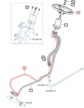 Mahindra Tractor Power Steering Hose 1450 11614073300 Mahindra Direct Parts