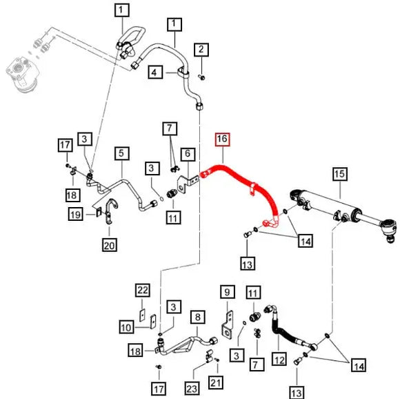 Mahindra Tractor Power Steering Hose LH Left Hand 007215738V91 Mahindra