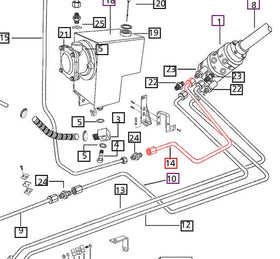 Mahindra Tractor Power Steering Pipe - HSU to Reservoir E005559329B91 Mahindra Direct Parts