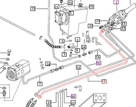 Mahindra Tractor Power Steering Pipe - LH HSU to Cylinder E005559327B91 Mahindra Direct Parts