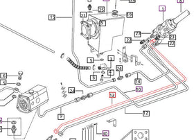 Mahindra Tractor Power Steering Pipe - RH HSU to Cylinder E005559328B91 Mahindra Direct Parts