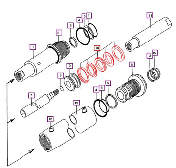 Mahindra Tractor Power Steering Piston Seal Kit 005554347COMBOKIT Mahindra Direct Parts