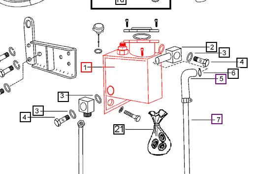 Mahindra Tractor Power Steering Reservoir / Tank 007201316C91 Mahindra Direct Parts