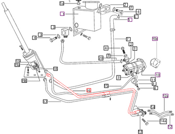 Mahindra Tractor Pressure Pipe L Port To Cylinder Line 007201036C1 Mahindra