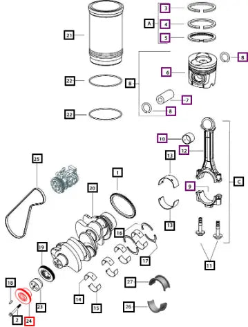 Mahindra Tractor Pulley Crankshaft 4pk M Star Musa Tier 4 006025954H91 Mahindra Direct Parts