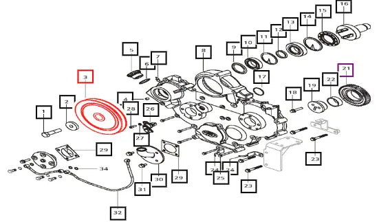 Mahindra Tractor Pulley Hydraulic Pump Splined - Single Groove 006005548F91 Mahindra Direct Parts