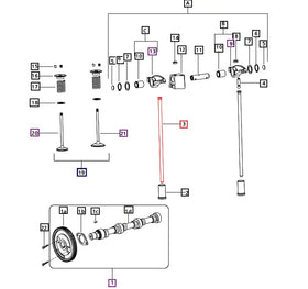 Mahindra Tractor Pushrod 000020107E05 Mahindra Direct Parts