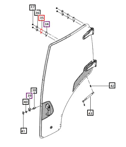 Mahindra Tractor Pvc Spacer Inner Fixed Hinge E007518196D1 Mahindra Direct Parts