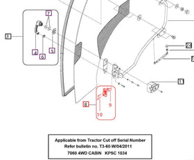 Mahindra Tractor RH Right Glass Side Door Latch E007518707D91 Mahindra