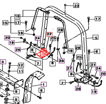 Mahindra Tractor ROPS Bracket RH 19633904AG0 Mahindra Direct Parts