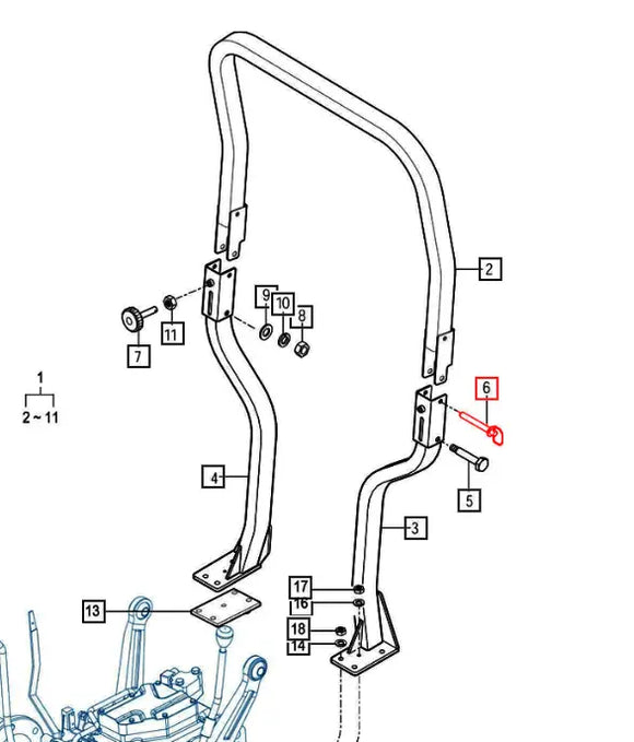 Mahindra Tractor ROPS Pin 16507027500 Mahindra Direct Parts