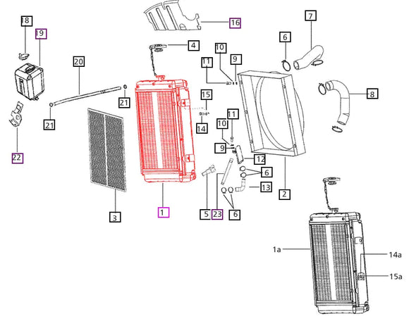 Mahindra Tractor Radiator 006009834C91 Mahindra Direct Parts
