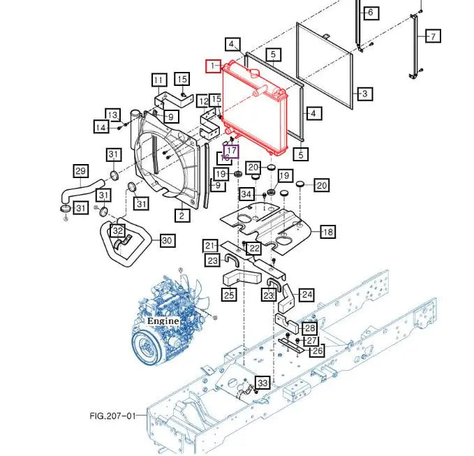 Mahindra Tractor Radiator 11101042000 Mahindra Direct Parts