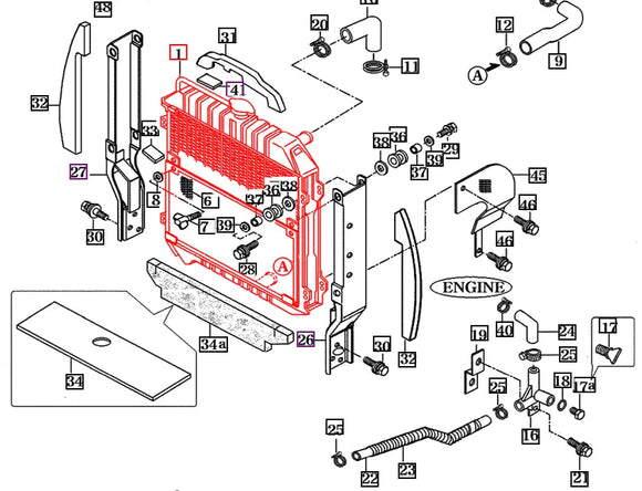 Mahindra Tractor Radiator 12101042101 Mahindra Direct Parts