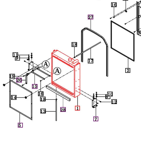 Mahindra Tractor Radiator 18501042100 Mahindra Direct Parts