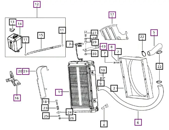 Mahindra Tractor Radiator Assembly 006005541B92 E006003176B91 Mahindra Direct Parts