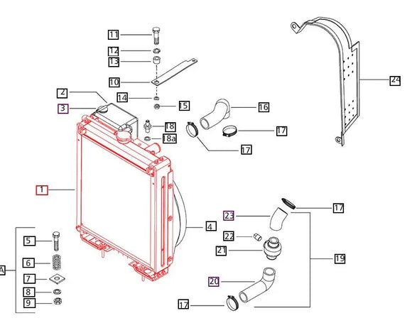 Mahindra Tractor Radiator E006016787B91 Mahindra Direct Parts