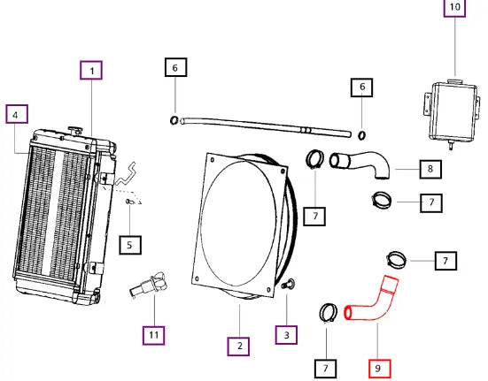 Mahindra Tractor Radiator Hose 006000604F1 Mahindra Direct Parts