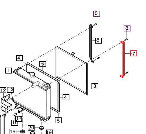 Mahindra Tractor Radiator Net Fix Left Hand LH 11611511200GB Mahindra Direct Parts