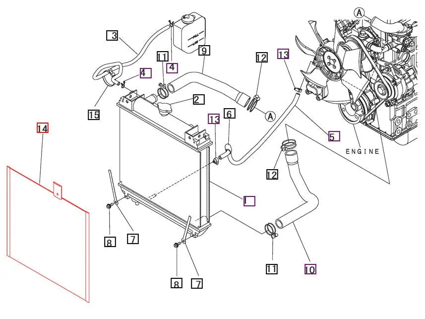 Mahindra Tractor Radiator Screen 19560414AG0 Mahindra Direct Parts